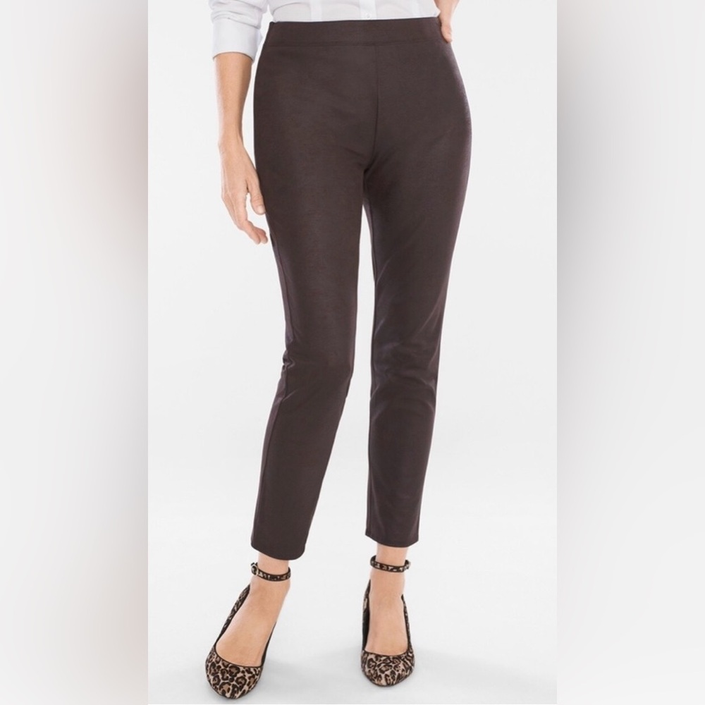 Chico’s NWT Faux-Knit Suede Brown Pants- Women’s Size 16 (Chico’s Size 3)